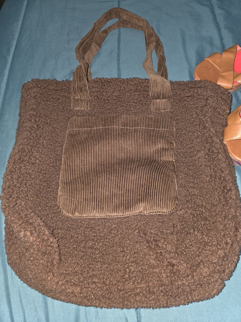 American Eagle Brown Sherpa Tote Bag